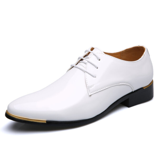2019 Cross-border Large Size Men's Shoes Fashion Bright Leather Shoes Men's Shoes Lace-up Men's Shoes Manufacturers Wholesale - Image 5
