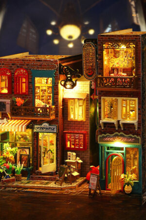 Diy Cottage Scarborough 3D Three-dimensional Hand-assembled Book Stand Model With Light Exquisite Decoration Gift For Women