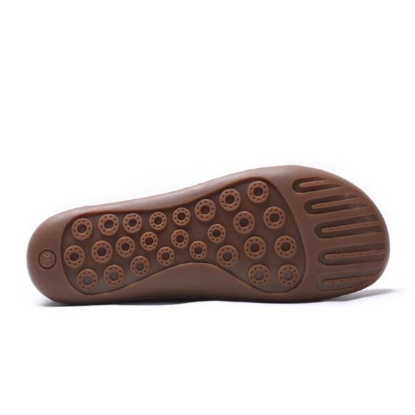 First Layer Cowhide Foreign Trade Plus Size Handmade Shoes Women's Peasant Shoes Slip-on Loafers Retro Genuine Leather Flat Shoes - Image 4