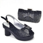 Order Spot Women's Back Empty Sandals Gradient Diamond Face With Shaped Clutch