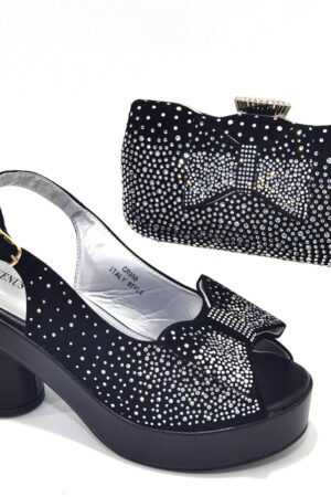 Order Spot Women's Back Empty Sandals Gradient Diamond Face With Shaped Clutch