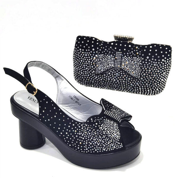 Order Spot Women's Back Empty Sandals Gradient Diamond Face With Shaped Clutch