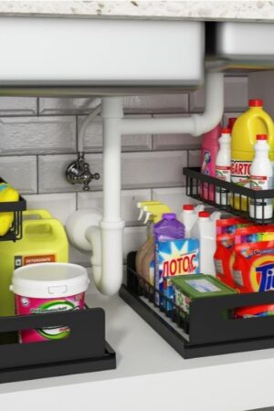 Kitchen Cabinet Sink Drawable Storage Rack