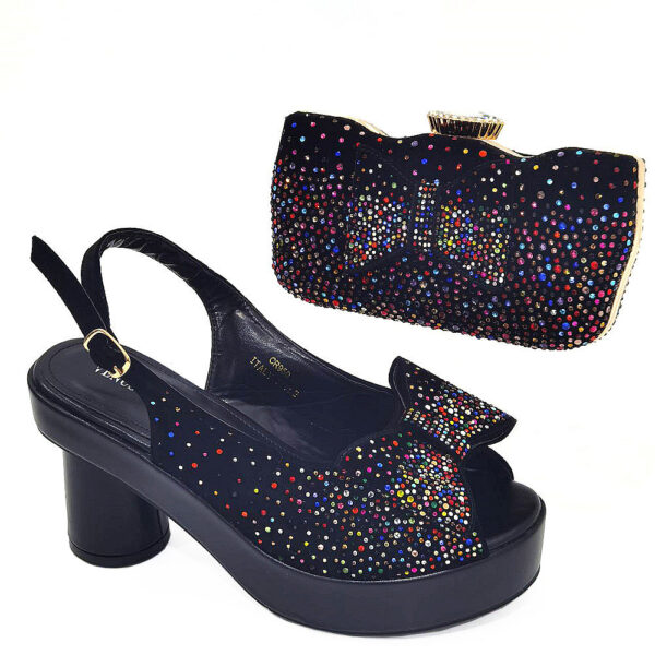 Order Spot Women's Back Empty Sandals Gradient Diamond Face With Shaped Clutch - Image 5