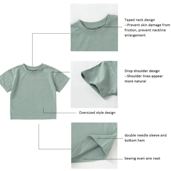 Foreign Trade Baby Short Sleeve Suit Ins Style Children's T-shirt Summer Baby Short Sleeve Two-piece Children's Home Wear Children's Short Sleeve - Image 2