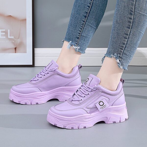 Spring New Korean Style Plus Size Daddy Shoes Female Students Online Red Sneaker Female Casual Platform Height Increasing Shoes - Image 3