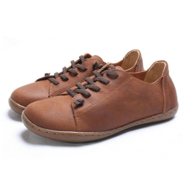 First Layer Cowhide Foreign Trade Plus Size Handmade Shoes Women's Peasant Shoes Slip-on Loafers Retro Genuine Leather Flat Shoes