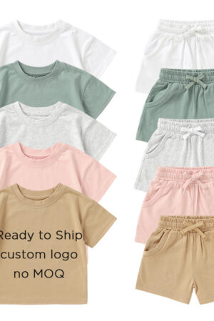 Foreign Trade Baby Short Sleeve Suit Ins Style Children's T-shirt Summer Baby Short Sleeve Two-piece Children's Home Wear Children's Short Sleeve