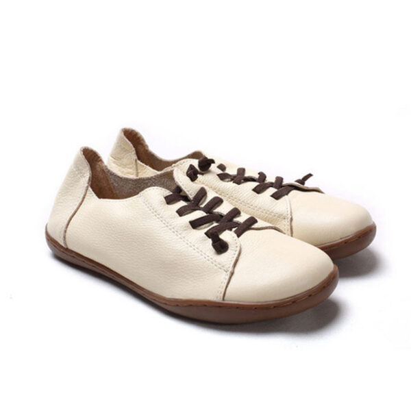 First Layer Cowhide Foreign Trade Plus Size Handmade Shoes Women's Peasant Shoes Slip-on Loafers Retro Genuine Leather Flat Shoes - Image 2