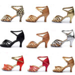 Latin Dance Shoes Women's Adult High Heel Dance Shoes Latin Dance Indoor Practice Shoes Satin Gymnastics Shoes