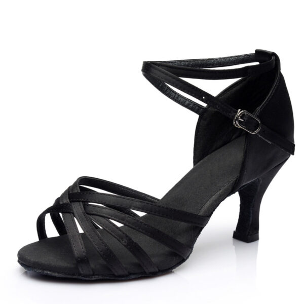 Latin Dance Shoes Women's Adult High Heel Dance Shoes Latin Dance Indoor Practice Shoes Satin Gymnastics Shoes - Image 3