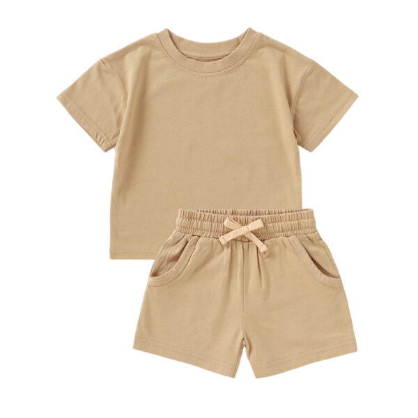 Foreign Trade Baby Short Sleeve Suit Ins Style Children's T-shirt Summer Baby Short Sleeve Two-piece Children's Home Wear Children's Short Sleeve - Image 5