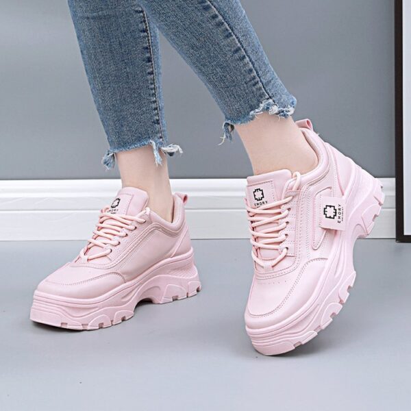 Spring New Korean Style Plus Size Daddy Shoes Female Students Online Red Sneaker Female Casual Platform Height Increasing Shoes - Image 4