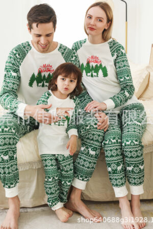 New Family Clothing Cross-border Printing Family Europe And The United States Baby Boys Girls Girls Women's Men's Pajamas Christmas Suits