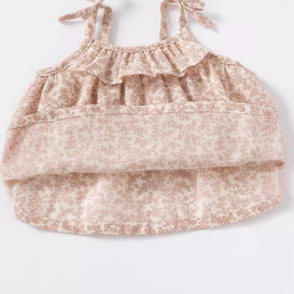 Girls' Suit Summer Girls' Fashionable Western Style Summer Dress 0-3 Years Old New Children's Suit Girls' Sling Shirt - Image 3