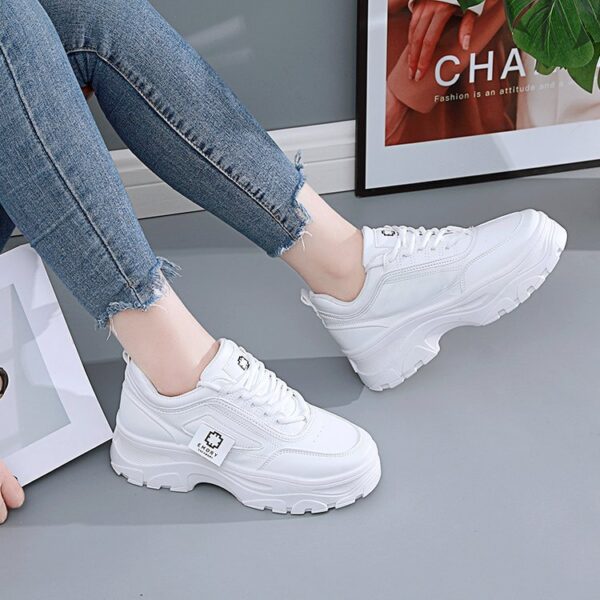 Spring New Korean Style Plus Size Daddy Shoes Female Students Online Red Sneaker Female Casual Platform Height Increasing Shoes - Image 2