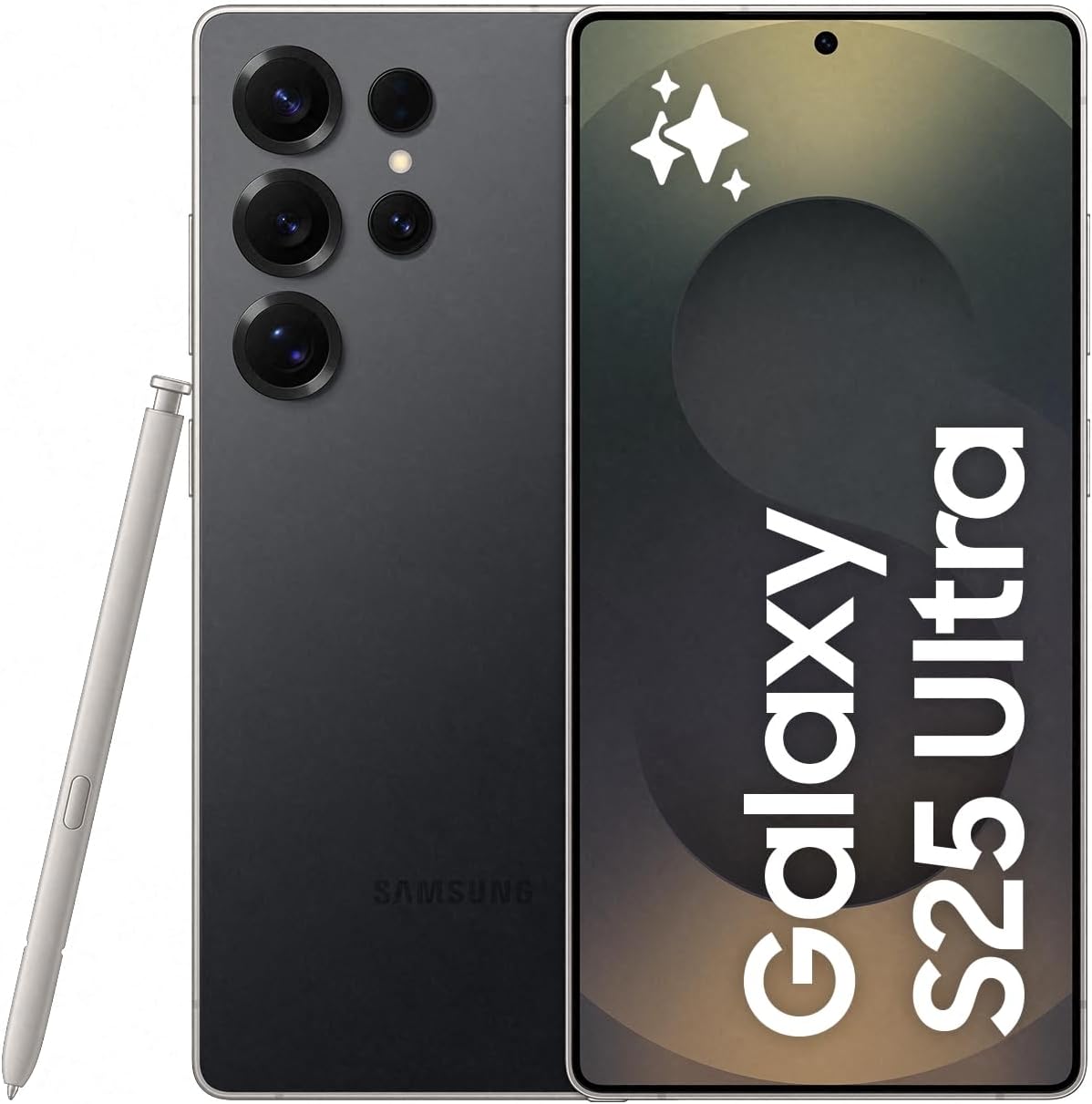 Samsung Galaxy S25 Ultra AI Smartphone, Galaxy AI, 12GB Memory, 256GB Storage, 200MP Camera, S Pen Included, Titanium Black, 3 Year Manufacturer Extended Warranty (UK Version)