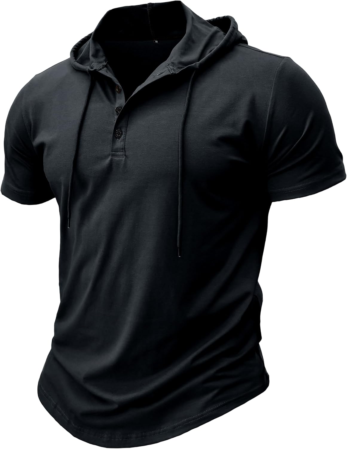 Athletic Short Sleeve Hoodie Men Fashion Workout Gym Pullover Hooded Shirt Button Muscle Fit Summer Sweatshirt Lightweight Hip Hop Running Boxing Hiking Sport Hoodys Shirts