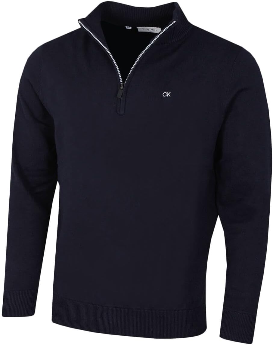 Calvin Klein Mens 2025 Campus 1/2 Zip All Season Easy Care Sweater