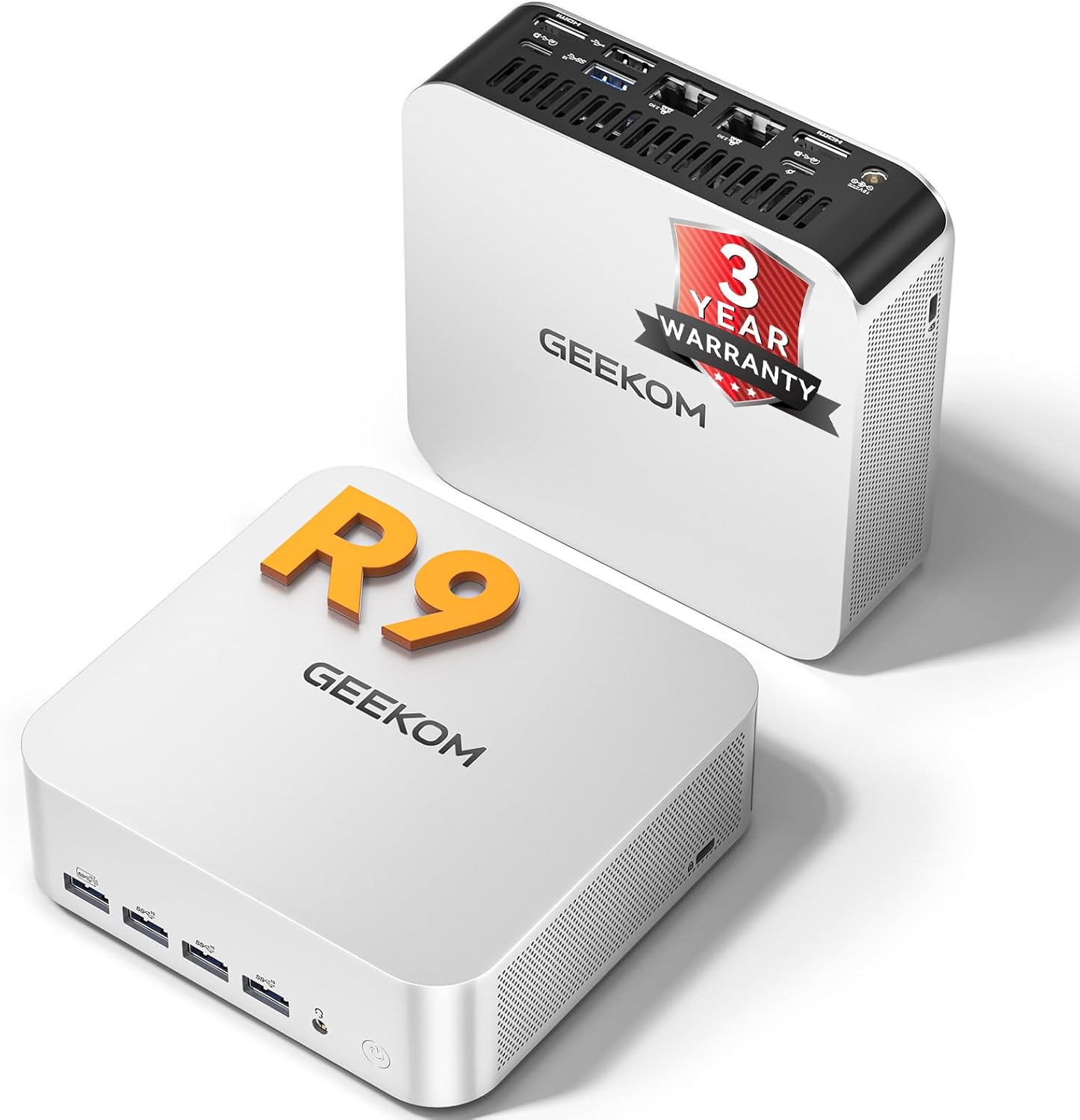 GEEKOM[2026 Ultra Quiet A7 MAX AI Mini PC Windows 11 Pro,with AMD Ryzen 9 7940HS(Up to 5.2GHz),16GB DDR5 RAM(Up to 128GB) & 1TB SSD, Dual HDMI 4K@120Hz Quad Display/Dual USB4 for Gaming/Video Editing