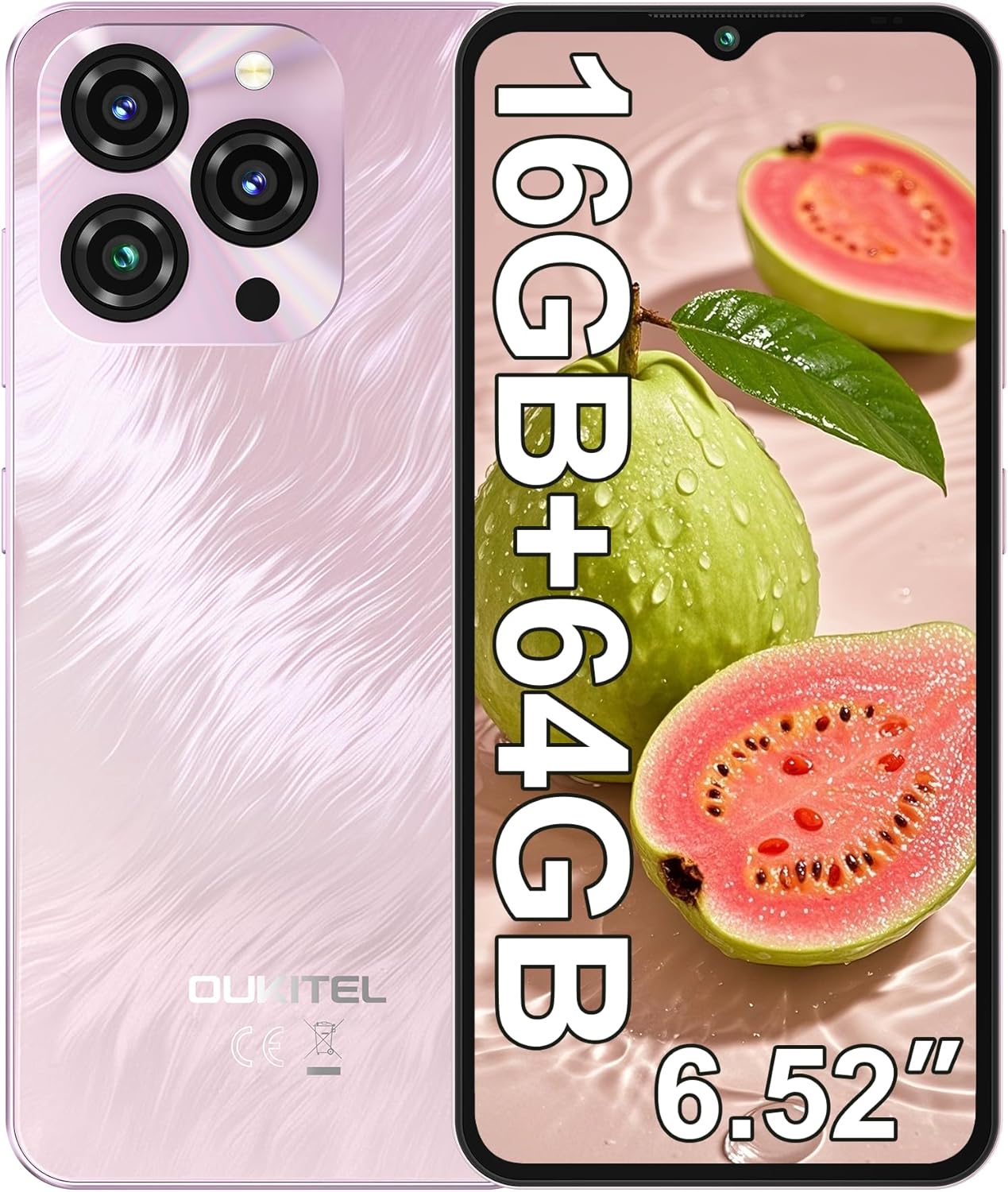 OUKITEL C3 SIM-Free & Unlocked Mobile Phones – 16GB RAM+64GB ROM/1TB, 5000mAh Battery, 6.52″ Display, Android 14 Smartphone, 13MP Camera, 4G Dual SIM Android Phone, Face ID/3.5mm Headphone Jack