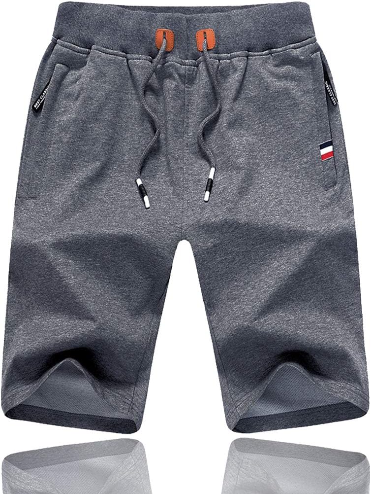 Tansozer Mens Gym Shorts Summer Sports Shorts Zip Pockets