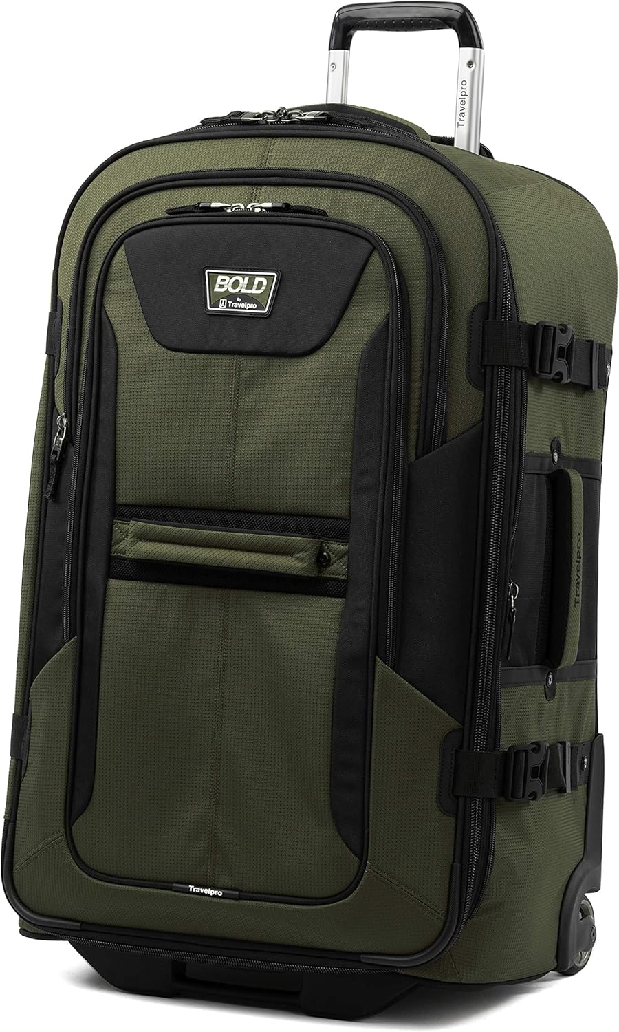 Travelpro Bold-Softside Expandable Rollaboard Upright Luggage, Olive/Black, Checked-Large 28-Inch