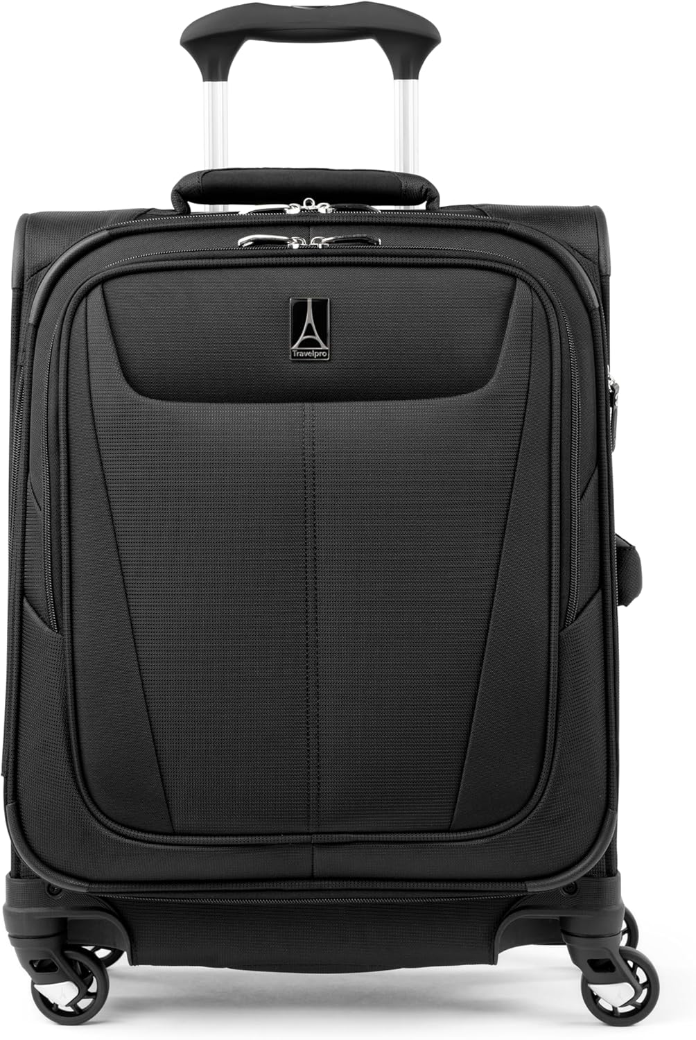 Travelpro Maxlite 5 Softside Expandable Carry on Suitcase with 4 Spinner Wheels, Lightweight Suitcase, Men and Women, International, Black, Carry on 49x39x20 cm