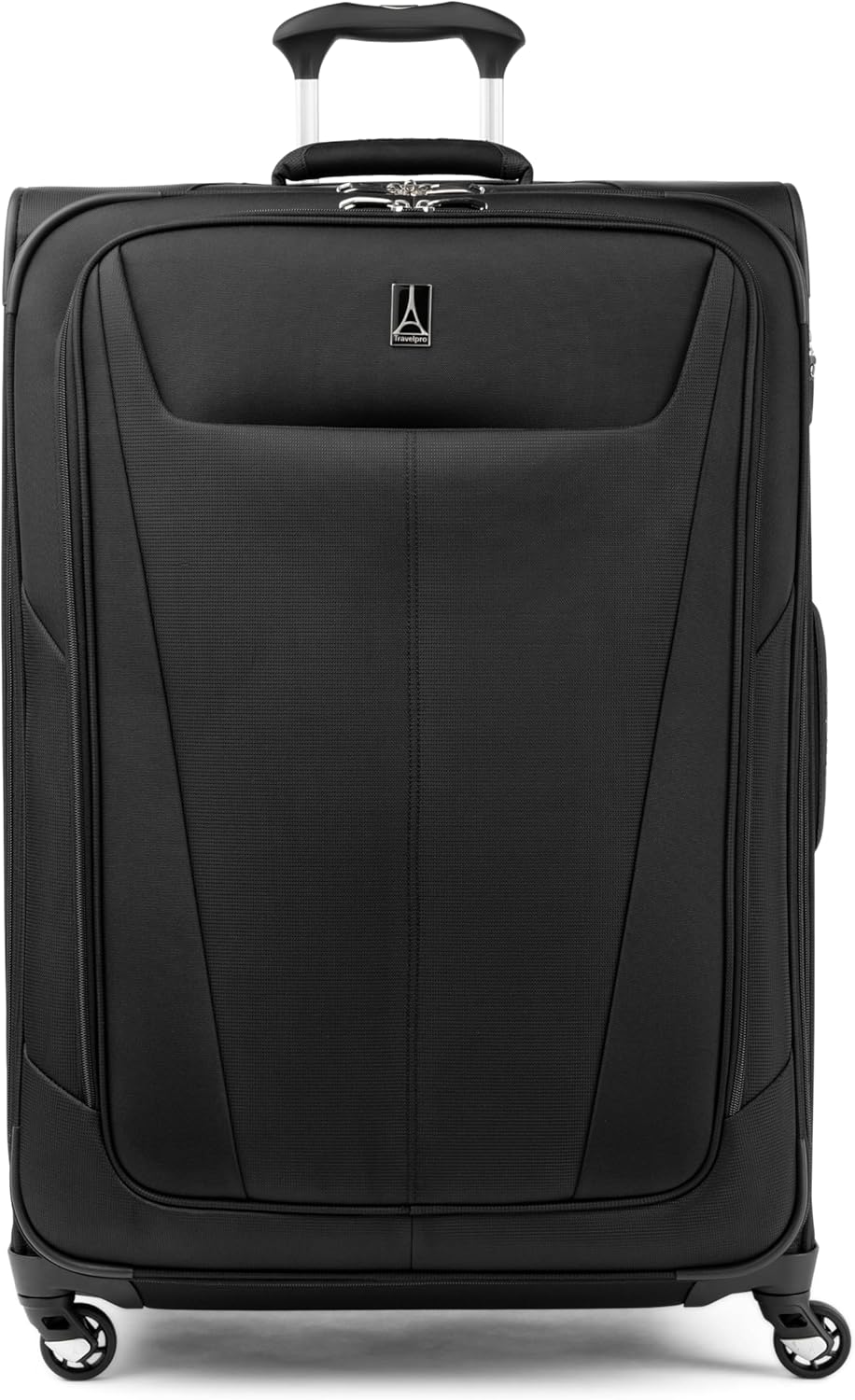 Travelpro Maxlite 5 Softside Expandable Checked Suitcase with 4 Spinner Wheels, Lightweight Suitcase, Men and Women, Black, Checked Large