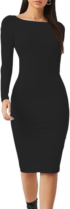 Women’s Long Sleeve Midi Maxi Summer Bodycon Dress Modern Pain and Multi-Purpose Dress