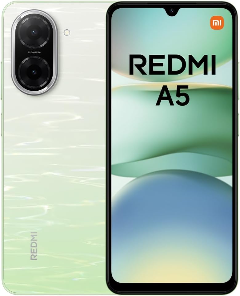 XIAOMI Redmi A5 Smartphone – 3GB+64GB, 6.52″ HD+ Display, 5000mAh Battery, Android 13 Go Edition, Dual SIM – Green