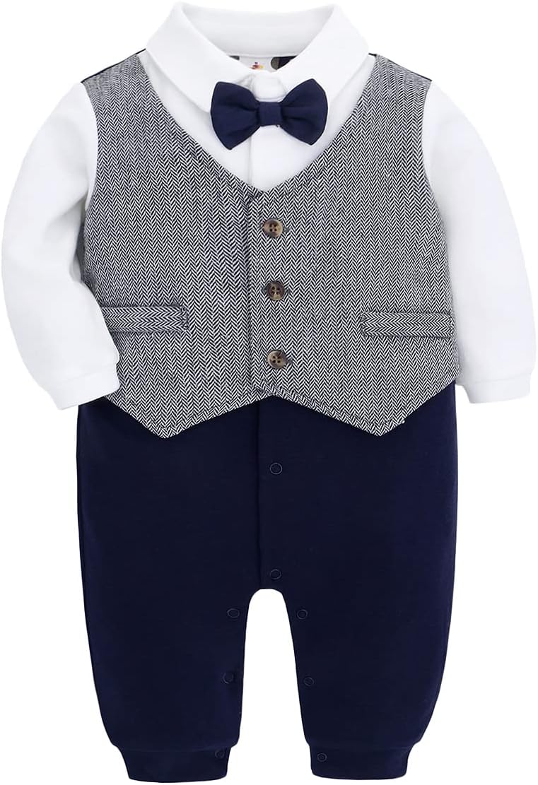 famuka Baby Boys Outfits Clothes Wedding Gentleman Romper
