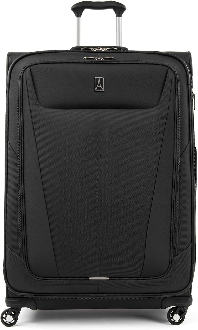 Travelpro Maxlite 5 Softside Spinner Suitcase 4 Wheels Expandable, Ultra-Lightweight and Durable, Travel Luggage 5 Years Warranty (Check-in XL (31″ – 142L), Black)