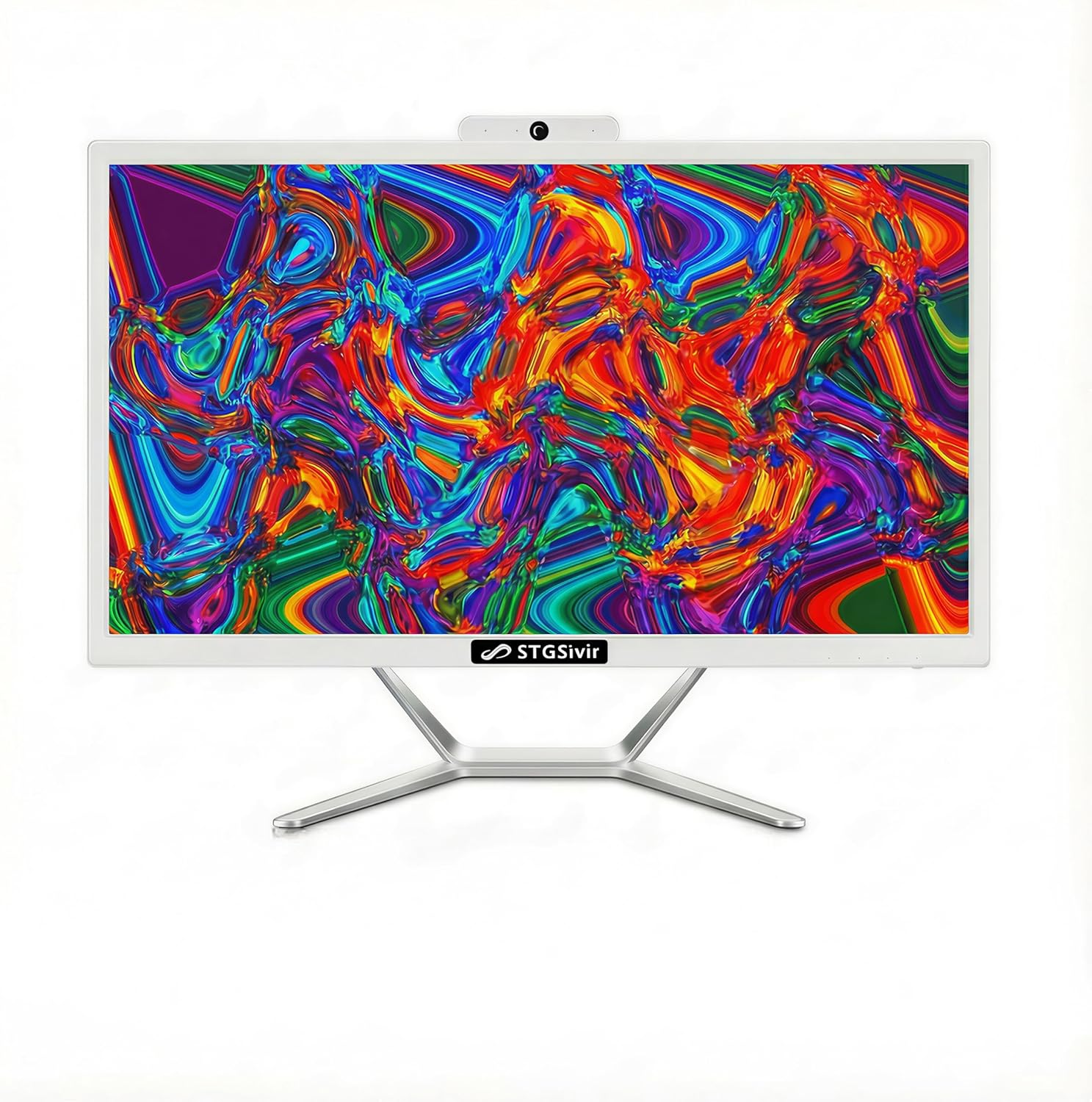 STGsivir All-in-one PC Desktop Computer, 21.5″ FHD Display, Core i5 up to 3.6GHz, 16GB RAM, 512GB SSD, WiFi, Bluetooth 5.0, Windows11 Pro, White, for Office & Entertainment