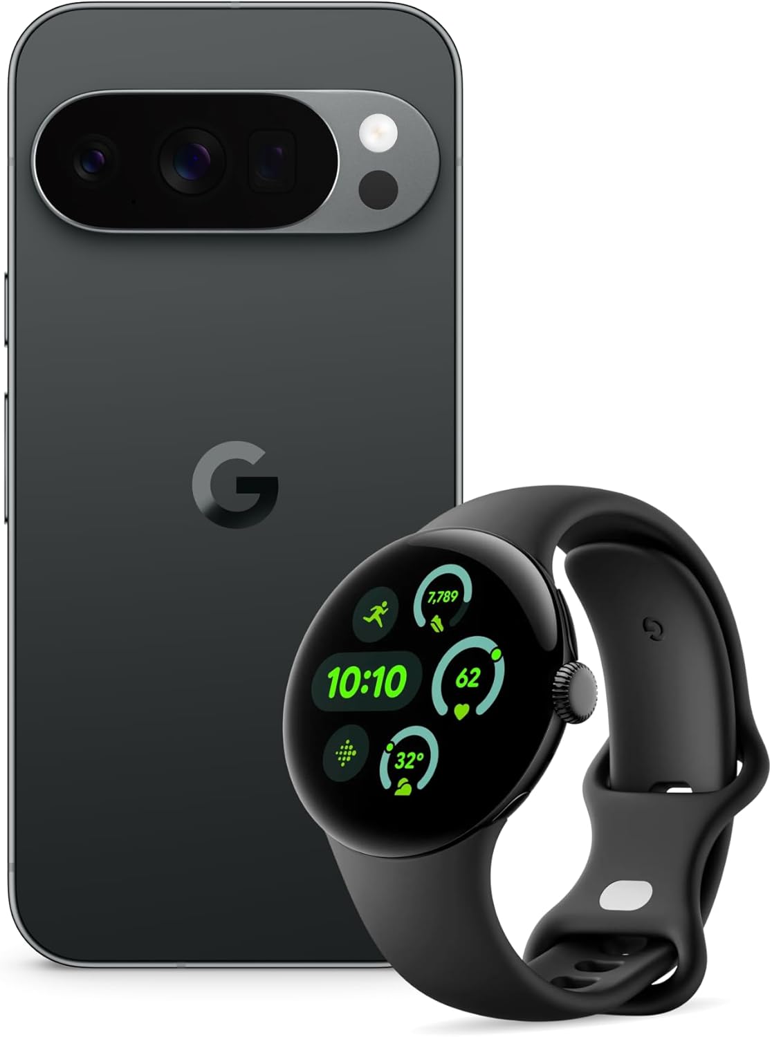 Google Pixel 10 Pro – Unlocked Android Smartphone with Gemini, Triple Rear Camera System, 24+ Hour Battery and 6.3″ Super Actua Display – Obsidian, 128GB + Watch 3 (Obsidian)