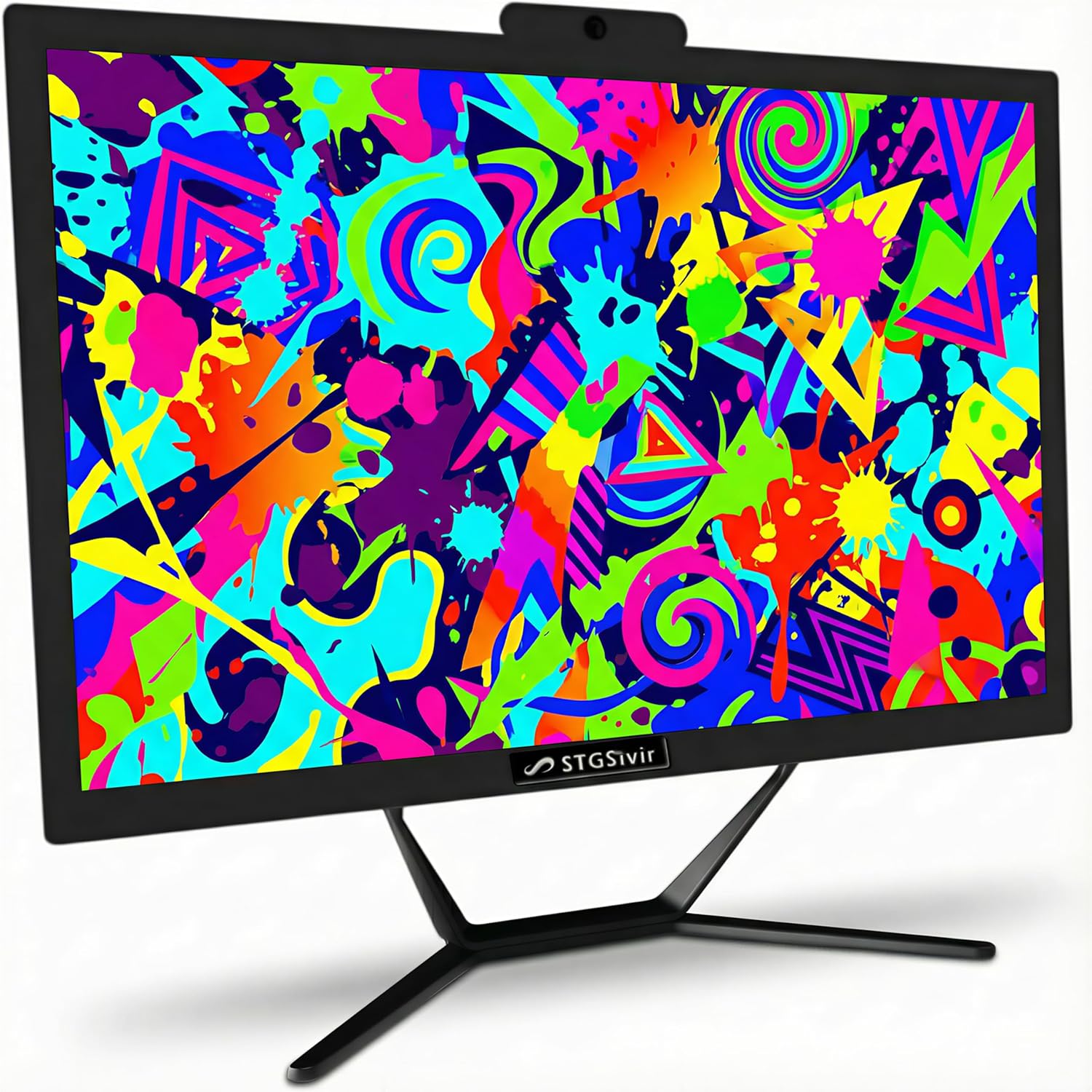 STGsivir All-in-one PC Desktop Computer, 24″ FHD Display, Core i7 up to 4.0GHz, 16GB RAM, 512GB SSD, WiFi, Bluetooth 5.0, Windows11 Pro, Black, for Office & Entertainment