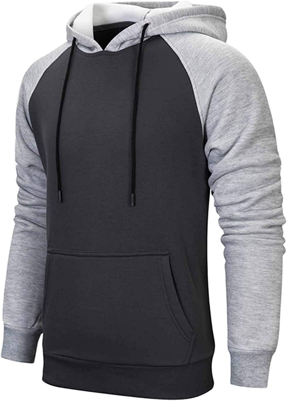 Hoodies for Men UK Pullover Color Block Fleece Sweatshirts Long Sleeve Drawstring Casual Designer Hoody Tops with Pockets