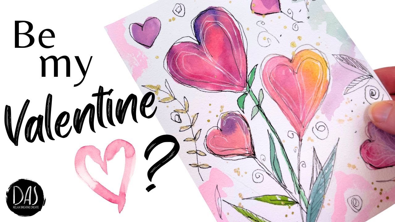 4 Easy Watercolor Valentine’s Day Card Ideas — Quick and Fun to Paint — Beginner Friendly