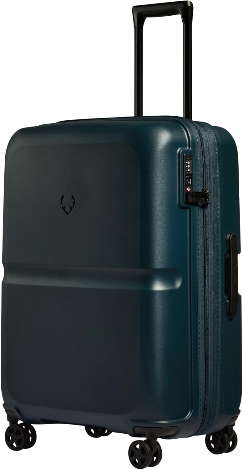 ANTLER – Single Stripe Hard Shell Medium Suitcase – Durable, Lightweight & Expandable, 4 Spinner Wheels – Adjustable Handle, TSA Lock, 68cm – Indigo