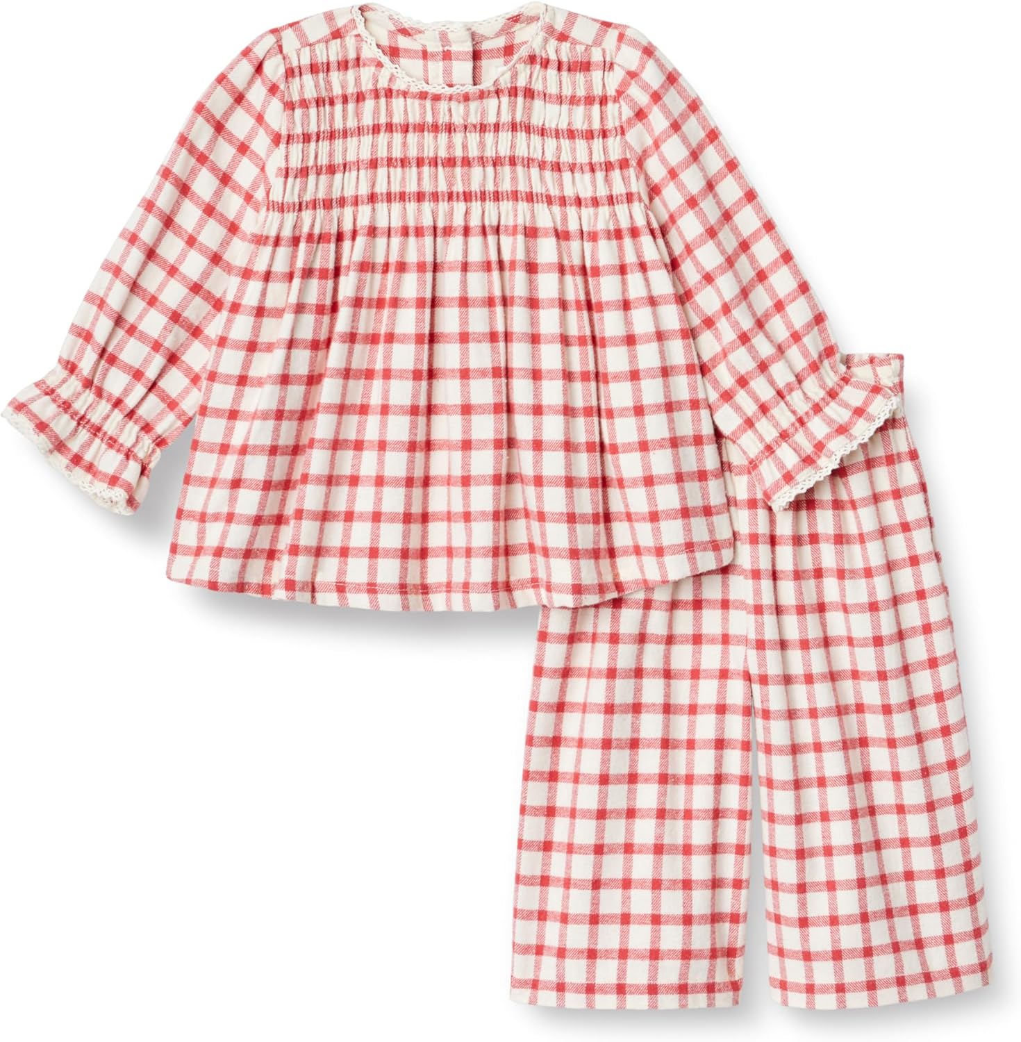 Amazon Essentials Baby Girls Long Sleeve Flannel Set