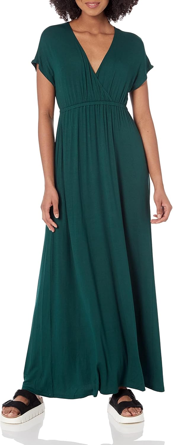 Amazon Essentials Women’s Fit and Flare Waisted Jersey Maxi Dress (Available in Plus Size)