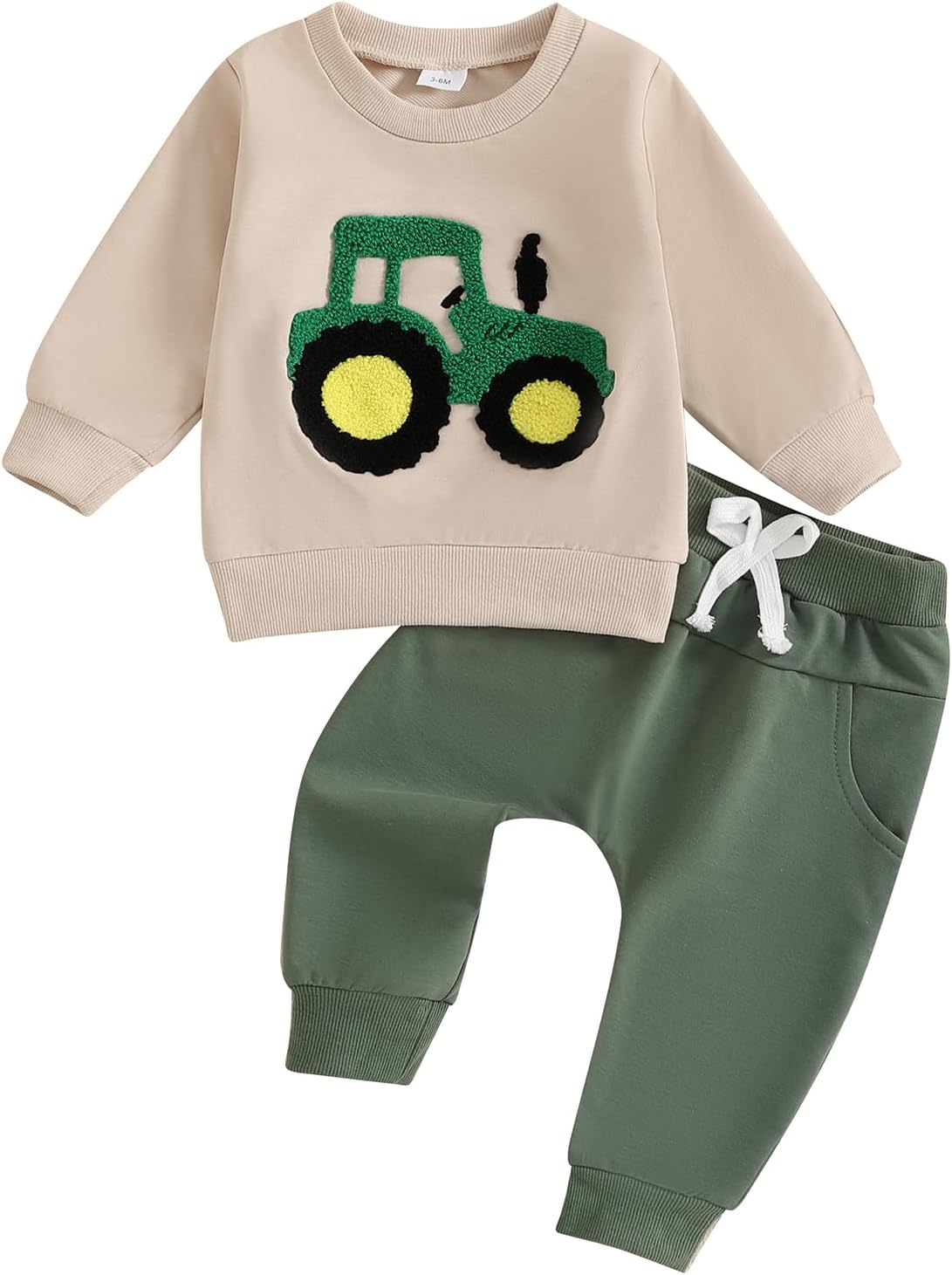 Baby Boy Fall Clothes Toddler Outfits Tractor Embroidery Sweatshirt Jumpers Tops Jogger Pants Trousers Set 2Pcs Winter Tracksuit