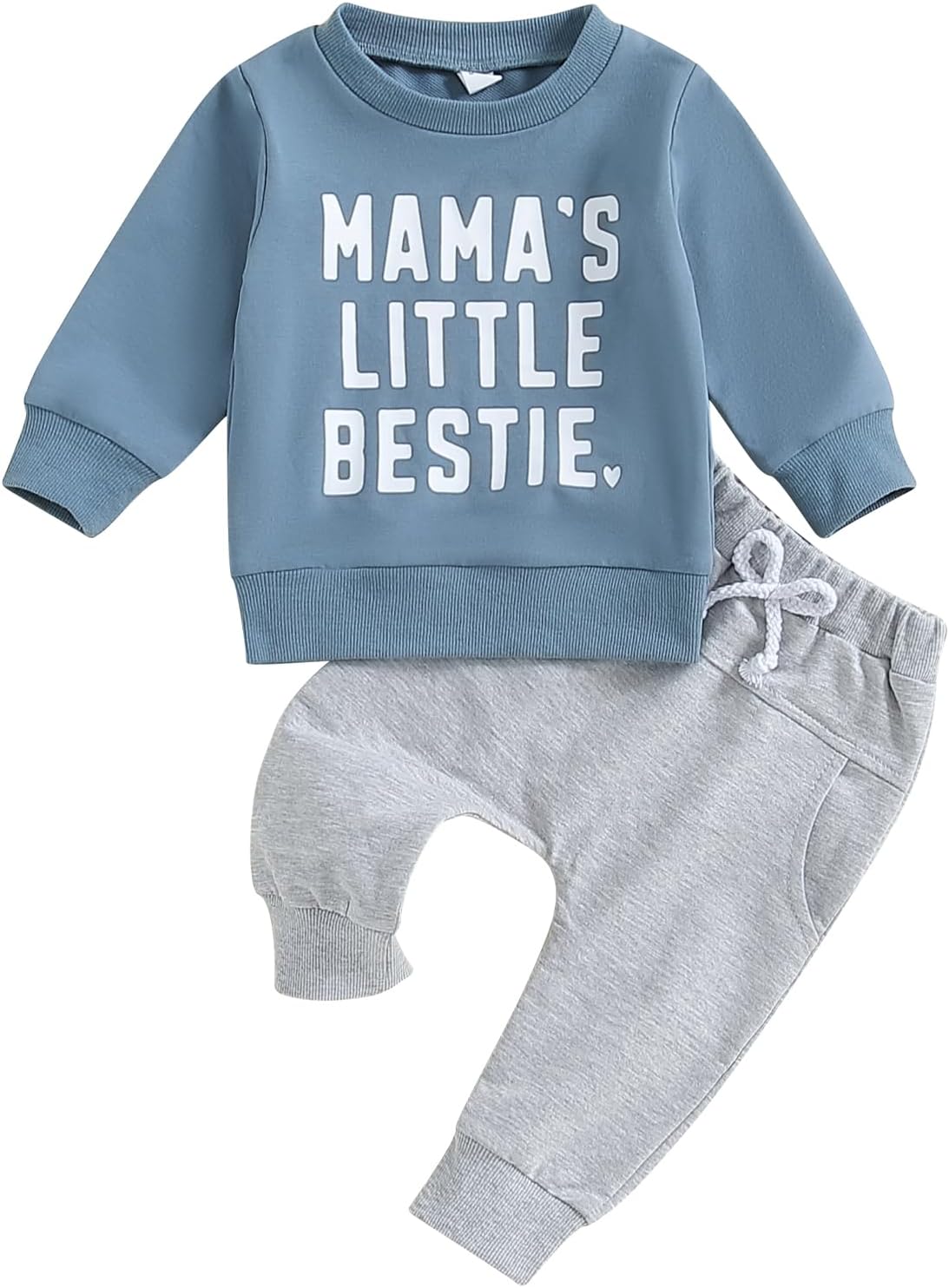 Baby Boys 2PCS Fall Winter Clothes Sets Long Sleeve Motorcycle Print Pullover Tops with Pants Sets Outfits