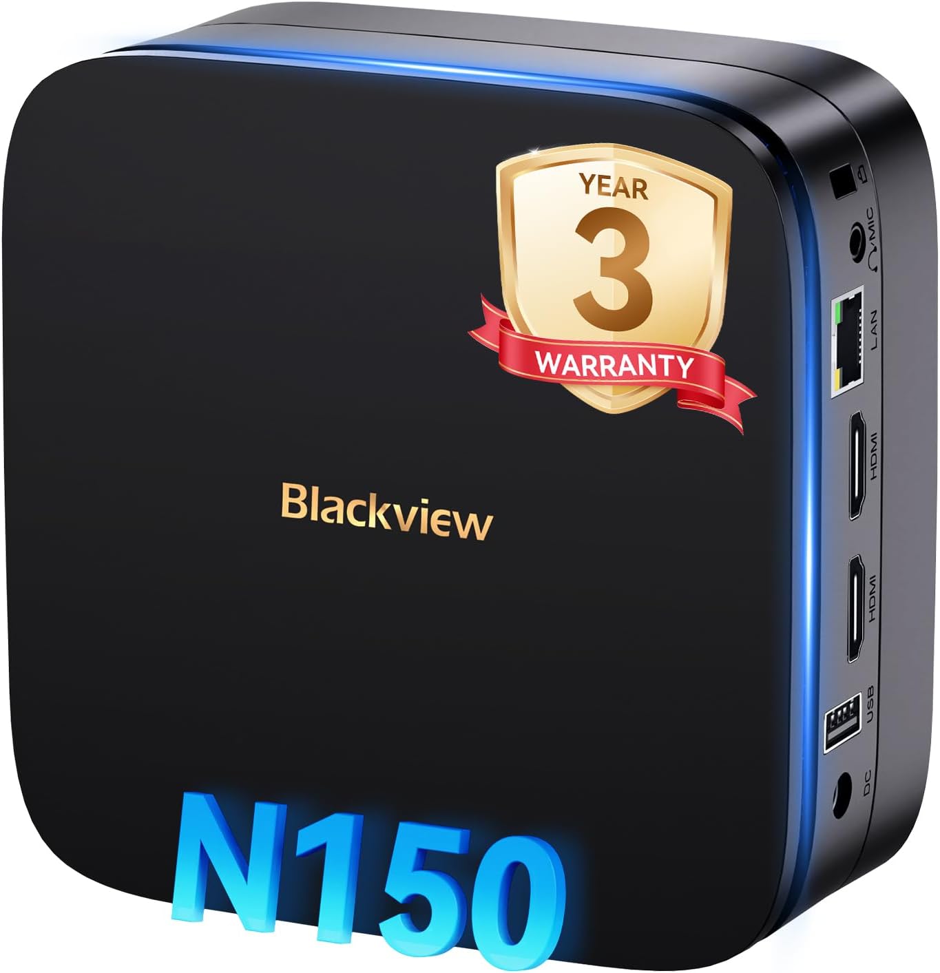 Blackview 3-Year Guarantee MP60 1TB Mini PC Win 11 Pro, Intel Twin Lake N150 (Beats N95, up to 3.60 GHz), 16GB RAM 1TB M.2 SSD Desktop PC, 4K Dual HDMI, Dual-band Wi-Fi, for Office/Home/Business