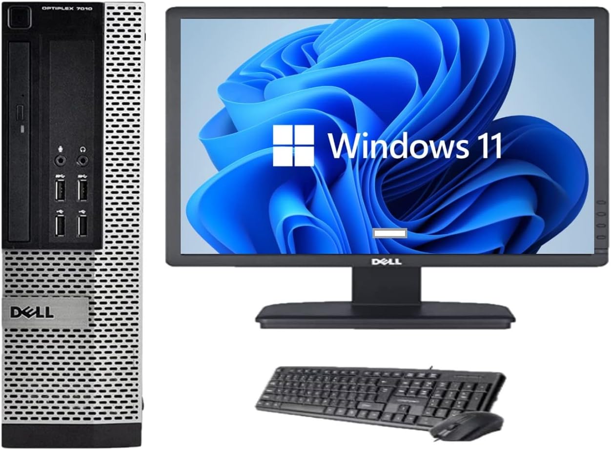 Complete Set of 22 in Monitor with Optiplex Quadcore Core i5 8GB Ram with 256 SSD GB Wifi Enabled Window 11 64 Bits Desktop PC (Renewed)