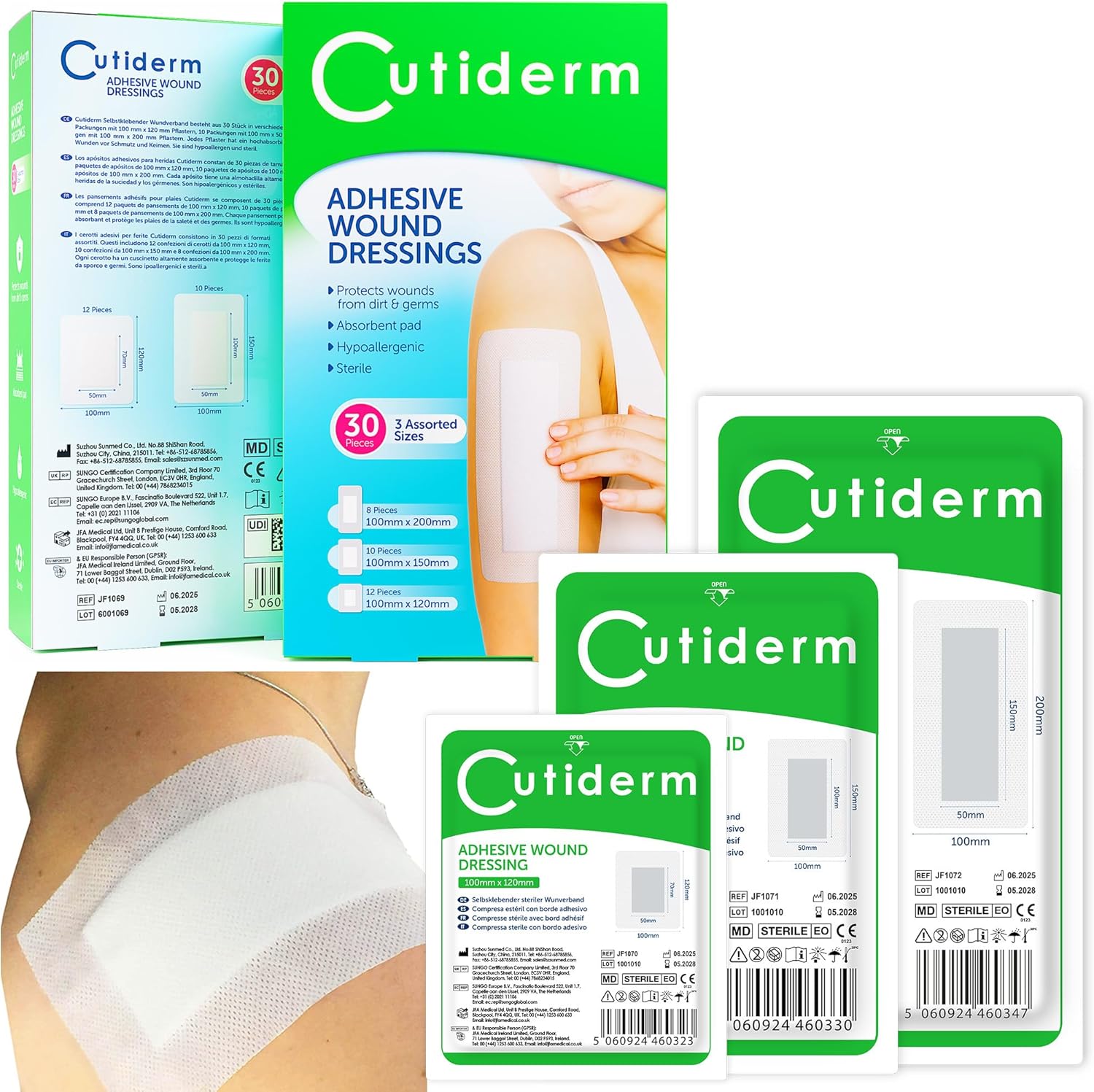 Cutiderm Large Cutiderm Assorted Adhesive Sterile Wound Dressings Pack of 30