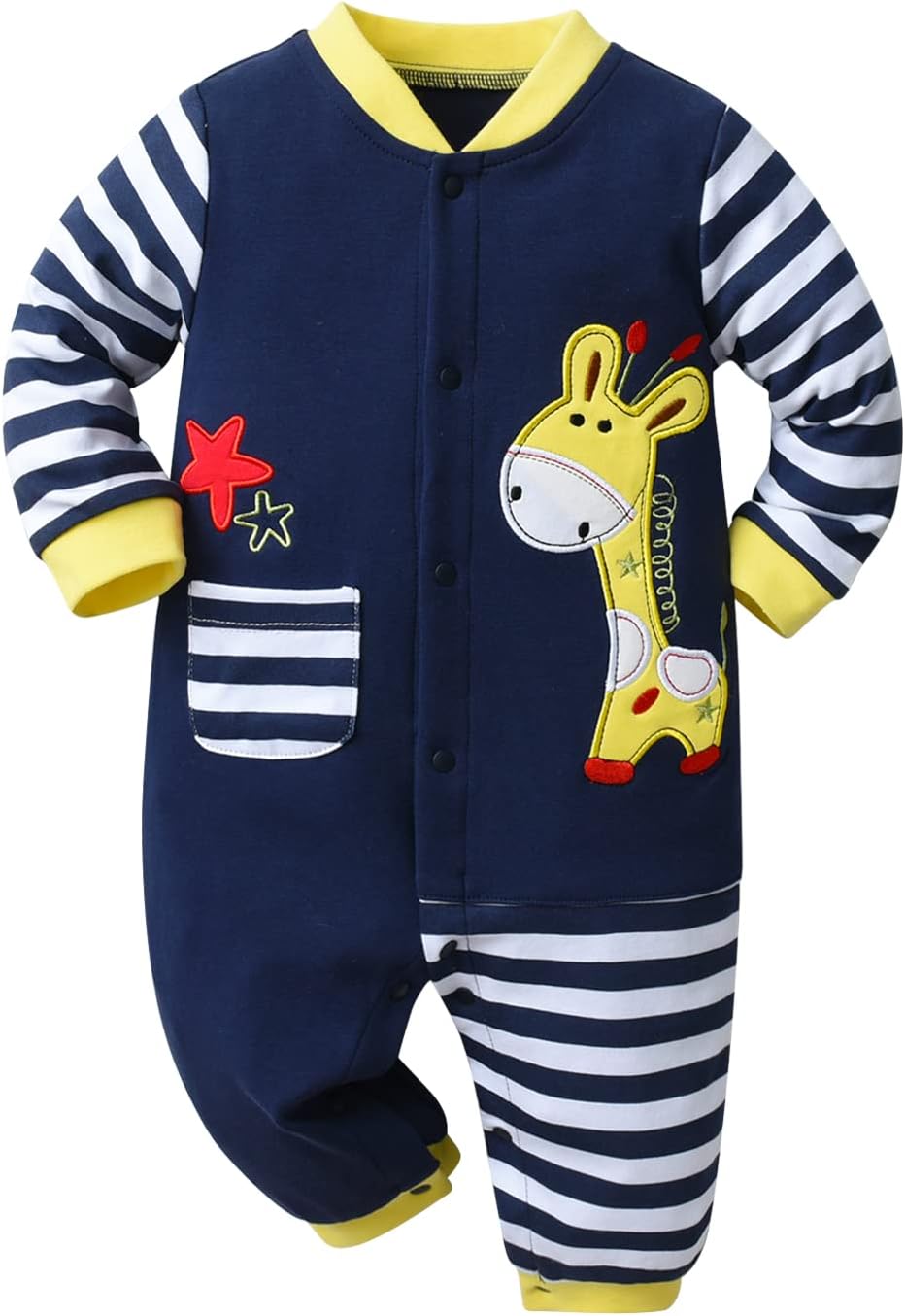 Derouetkia Baby Boys Girls Clothes with Giraffe Pattern Clothes Long Sleeve Baby Outfits