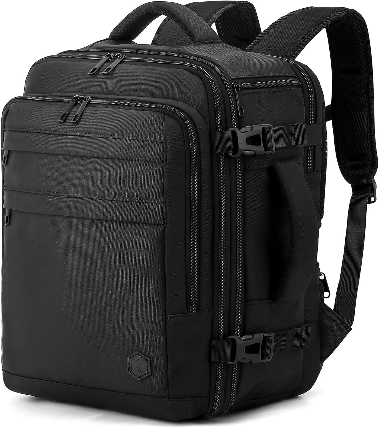 EasyJet Lufthansa British Airways Jet2 Cabin Bag Expandable 45x36x20 to 45x36x25, 32L to 40L, Underseat Hand Luggage For Travel Fits 15.6 Inch Laptop Black