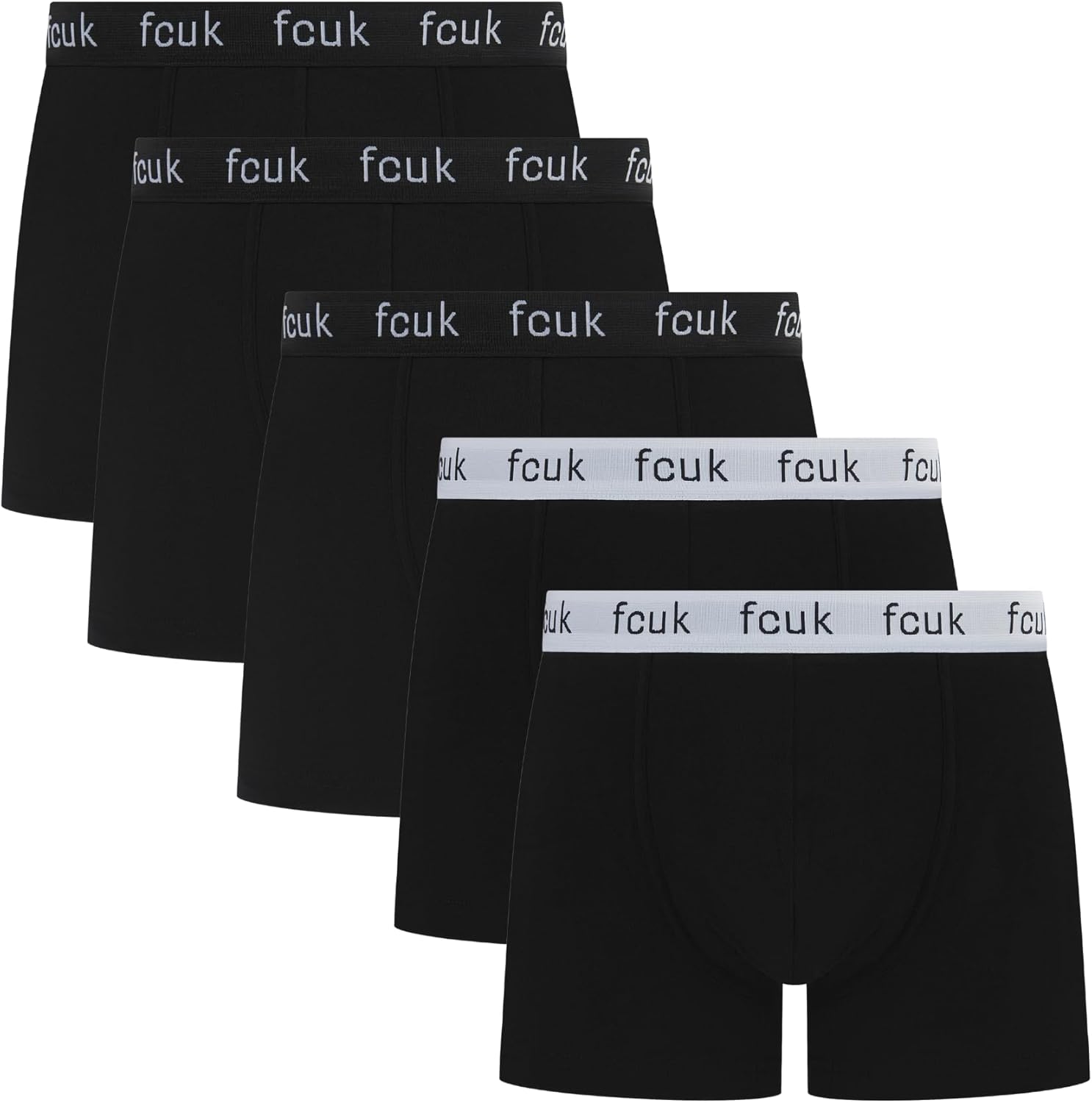French Connection FCUK – Mens Boxer Shorts, 5 or 7 Multipack, Classic Fit Trunks