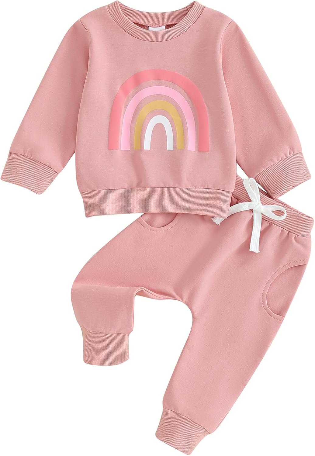 Geagodelia Toddler Baby Girl Big Sister Little Sister Matching Outfits Clothes Casual Suit Crew Neck Long Sleeve Jumper Loose Sweatpant Trousers Tracksuit